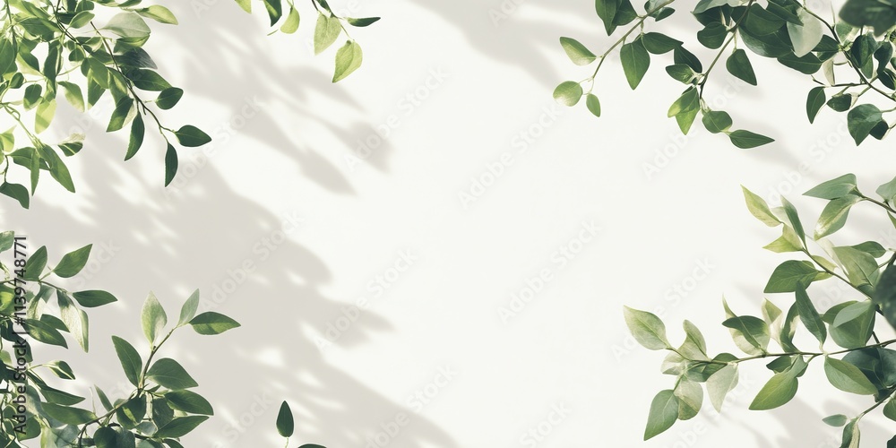 Poster elegant banner design featuring ivy garlands and empty space for text