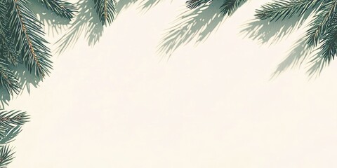 Obraz premium Contrast banner featuring spiky pine needles creating a natural frame for empty space