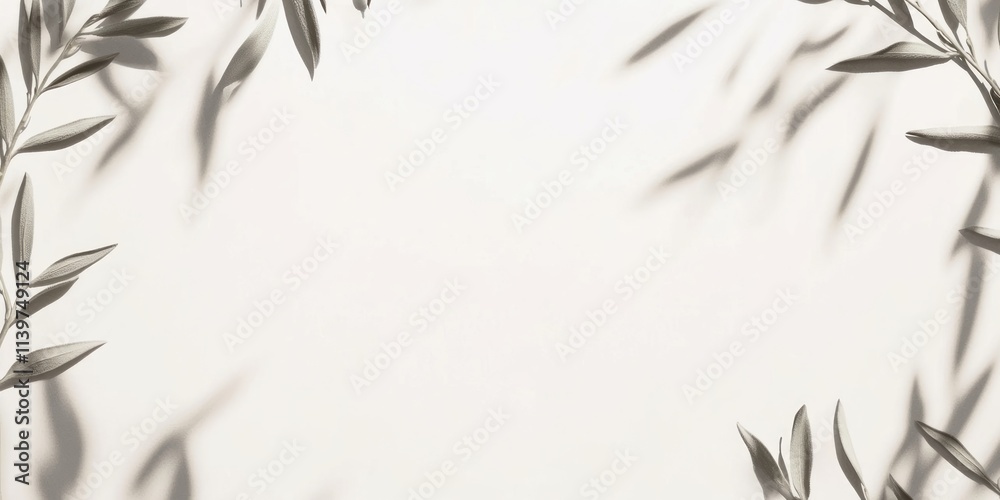 Poster contrast banner with delicate willow twigs framing empty space for creative use