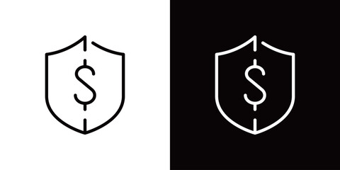 アメリカ合衆国ドルのシンプルなラインアイコン