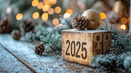 2025 new year celebration - wooden number blocks with the number 2025 on it