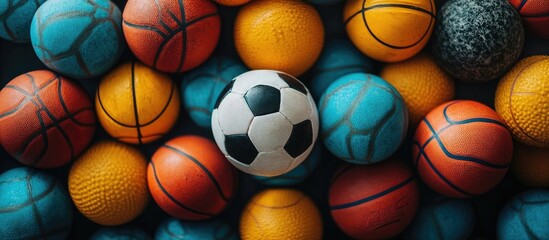 Colorful Collection of Sport Balls: Basketballs, Soccer Balls, and More