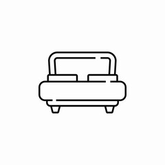 hotel room bed icon sign vector