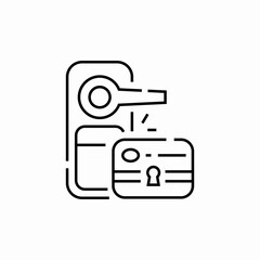 hotel room door card icon sign vector