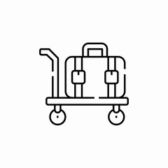 luggage trolley icon sign vector