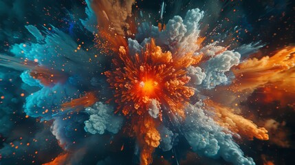 Fototapeta premium Vibrant color explosion, abstract art.