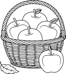 basket with apples