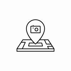 photo studio location map icon sign vector
