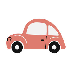 Red cute car illustration