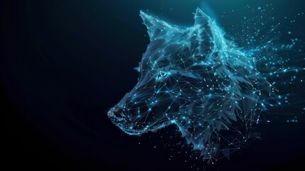 Wolf Portrait in Low Poly Style