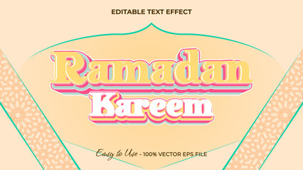 Ramadan Kareem text effect, luxury festival graphic style light editable text