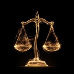 Abstract Representation of a Balance Scale Symbolizing Justice and Fairness in Contemporary Digital Art Dark Background Artistic Perspective