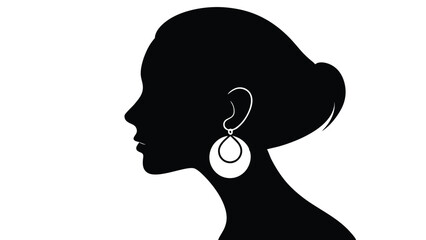 Side Profile of a Woman with Earrings