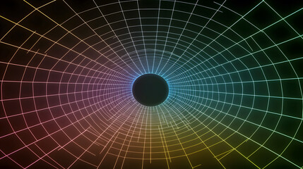 Fototapeta premium Dynamic visualization of a hypothetical black hole virtual space graphic design abstract digital art conceptual exploration