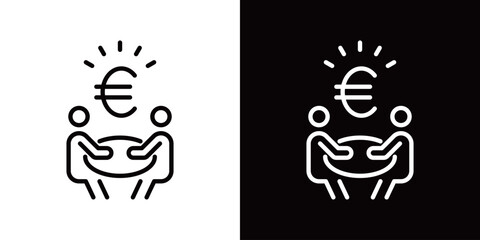 ユーロのシンプルなラインアイコン