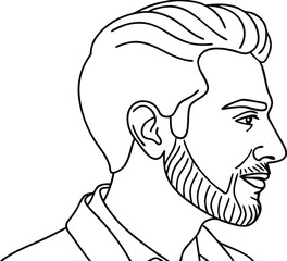 Side View of a Man with Beard