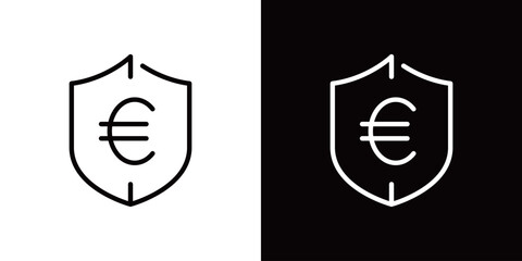 ユーロのシンプルなラインアイコン