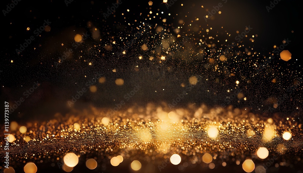 Aufkleber glitter gold background. abstract backdrop. gold particles abstract with blurry background.