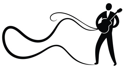 Silhouette of a Man Playing a Musical Instrument