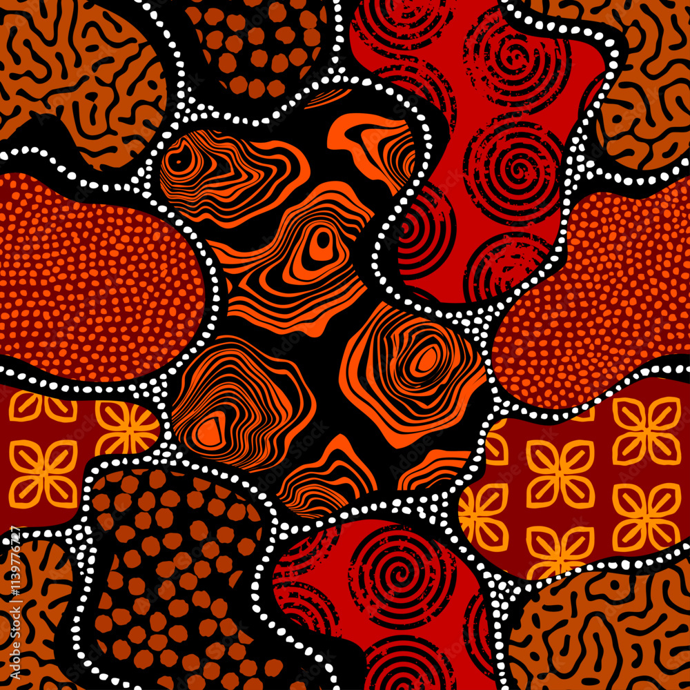 Aufkleber abstract textured patterns created in warm earth tones that evoke a sense of peace and harmony