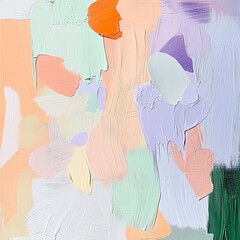 Abstract pastel strokes in light peach, mint, and lavender