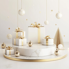 Product display stand with background, luxury style, generative AI illustration