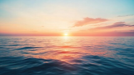 Obraz premium Serene Sunset Over the Tranquil Ocean Horizon