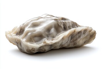 Naklejka premium Close up of a single fresh oyster on white background.
