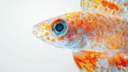 Vibrant Aquatic Life: A Close-Up of a Translucent Fish