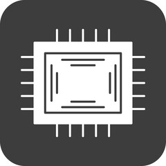 cpu motherboard icon in black square