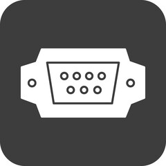 vga cable icon in black square