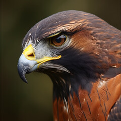 Obraz premium Close-up of a majestic hawk with sharp gaze