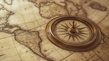 Antique world map in sepia tones with detailed compass and cartographic elements