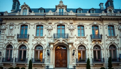 Obraz premium Rococo Facade Of The Palace Country - Rococo Style Facade Design