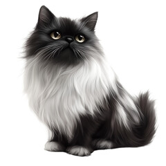 Furry cat isolated on transparent background. PNG. Generated AI