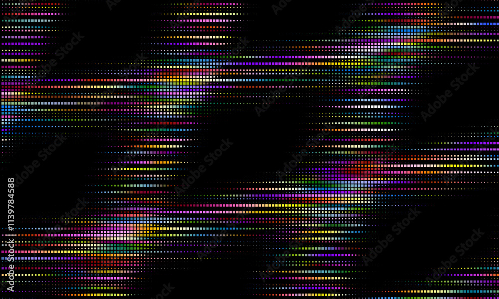Poster Abstract halftone pattern with horizontal blurry lines for modern dynamic designs. Retro inspired dotted pattern with fade effect