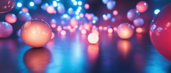 Stunning futuristic art installation featuring glowing spheres powered by clean energy