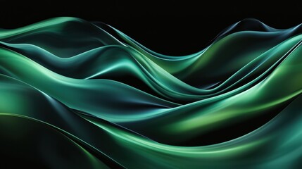Obraz premium Color abstract waves background. Green and black curve lines backdrop. Luxury colorful wavy pattern. Elegant modern design element