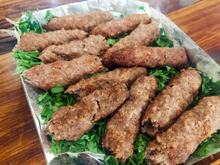 Traditional Egyptian dish of Grilled beef Kofta