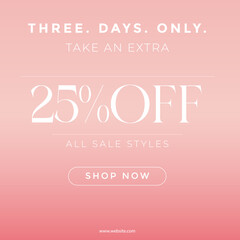 Banner, Three day only banner 25% off