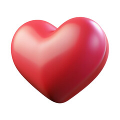 Glossy Red Heart Icon Symbolizing Love and Romance in Digital Design