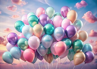 Soft pastel helium balloons perfect for Valentine's Day, weddings, and birthdays. Featuring realistic 3D designs in matte and glossy finishes to enhance your celebrations.