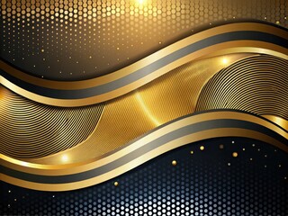 Sophisticated black and gold vector templates for brochures, flyers, logos, banners, and infographics, featuring contemporary abstract backgrounds, ideal for mobile technologies and online services.