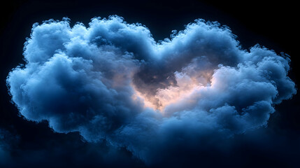 Naklejka premium 3D Render Blue Cloud Formation Abstract Background