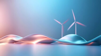Sustainable wind energy revolution inspirational digital art and nature in a modern context