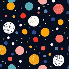 Colorful dots in confetti style, seamless and fun
