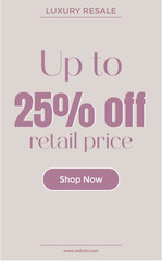 Sale banner up to 25% off, Social media sale banner collection, Vector illustration for social media banners, poster, flyer and newsletter designs.