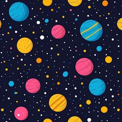 Colorful dots in confetti style, seamless and fun