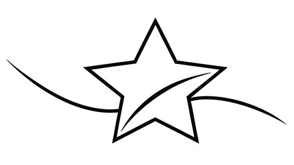 Fototapeta premium Star in continuous line drawing style