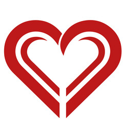 heart made of red ribbon